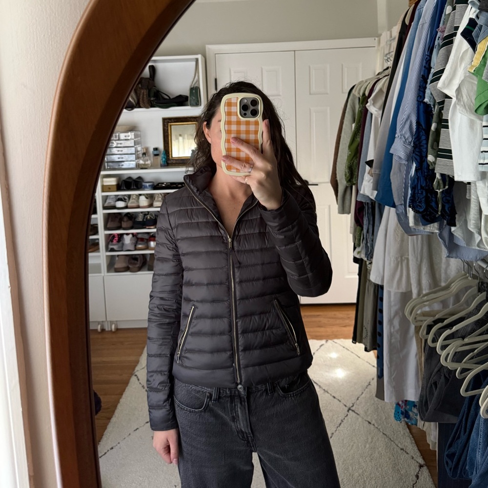 Zara green puffer jacket size medium